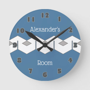 Geometrisch Zickzack anpassbar Runde Wanduhr