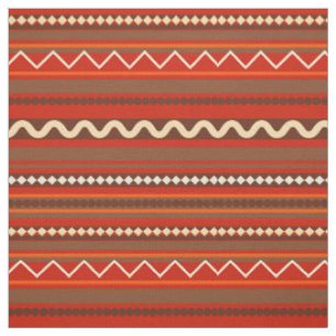 Geometrisch Zickzack und Streifen rot Stoff