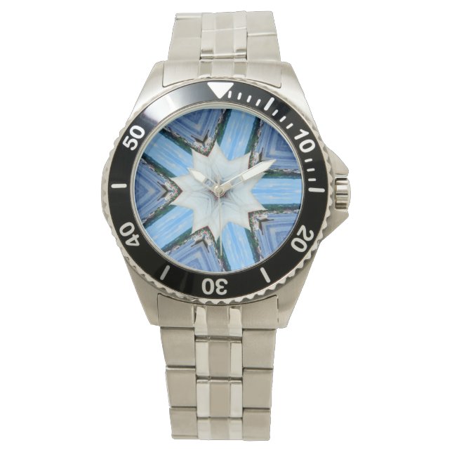 geometrische 10-Punkte-Uhr Armbanduhr (Vorderseite)