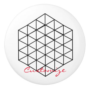 Geometrische 3-D Cube Thunder_Cove Keramikknauf