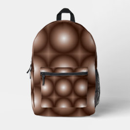 Geometrische 3D Circle Dunkelbraune Mocha Mousse W Bedruckter Rucksack