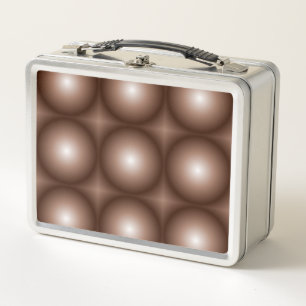 Geometrische 3D Circle Dunkelbraune Mocha Mousse W Metall Brotdose