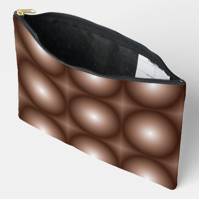 Geometrische 3D Circle Dunkelbraune Mocha Mousse W Zubehörtasche (Offen)