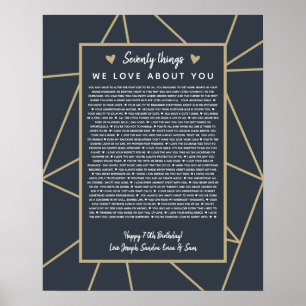 geometrische 60 Gründe für die Liebe Poster
