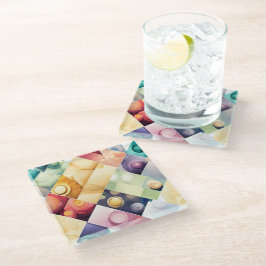 Geometrische Abschnitte Glasuntersetzer