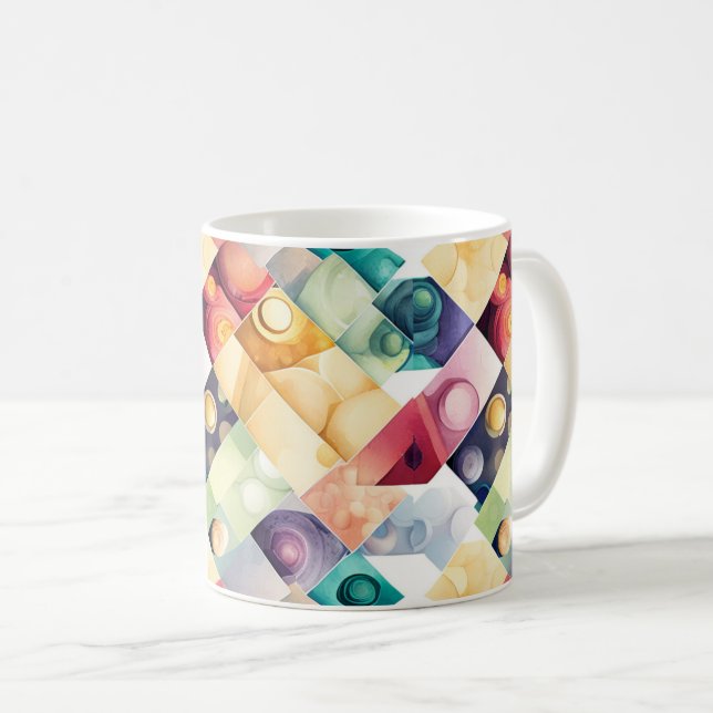 Geometrische Abschnitte Kaffeetasse (VorderseiteRechts)