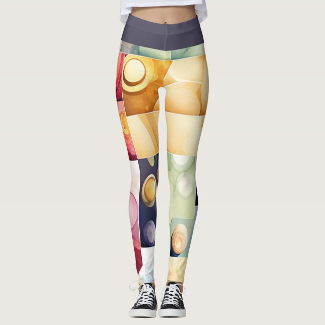 Geometrische Abschnitte Leggings (Vorderseite)