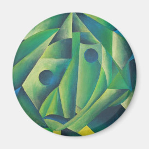 Geometrische Abstrakte Dorffrauen und Kopftuch Magnet