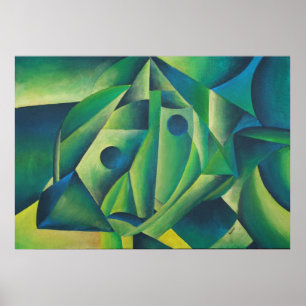 Geometrische Abstrakte Dorffrauen und Kopftuch Poster