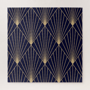Geometrische abstrakte dunkelblaue Gold