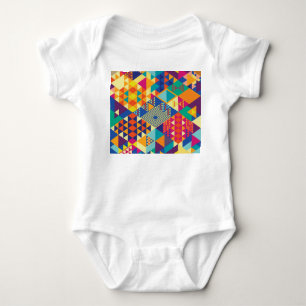 Geometrische, abstrakte Elemente, Vintages Muster. Baby Strampler