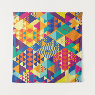 Geometrische, abstrakte Elemente, Vintages Muster. Wandteppich