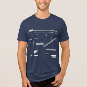 Geometrische Abstrakte Formen, grau, weiß Tri-Blend Shirt