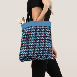 GEOMETRISCHE ABSTRAKTE GEMUSTERTE BLUE BLACK RED C TASCHE