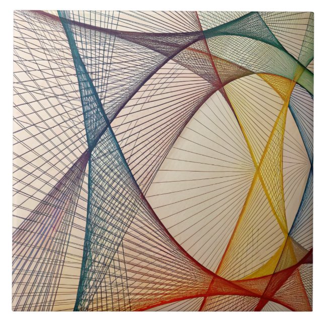 Geometrische Abstrakte Keramik Fliese (Vorderseite)