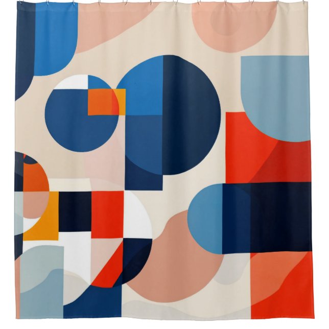 Geometrische Abstrakte Kunst des skandinavischen M Duschvorhang (Vorderseite)