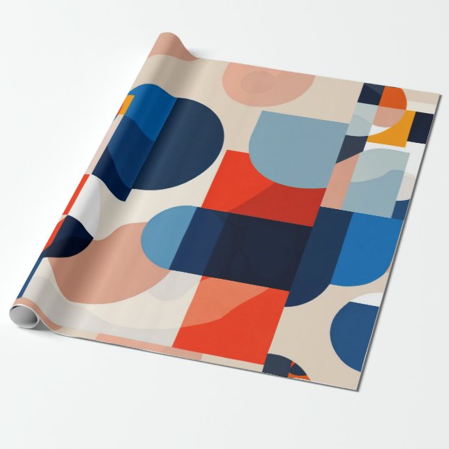 Geometrische Abstrakte Kunst des skandinavischen M Geschenkpapier (Ungerollt)