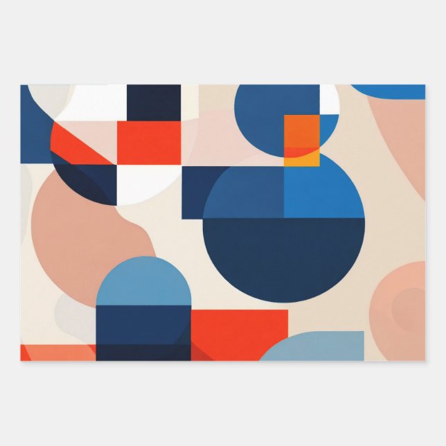 Geometrische Abstrakte Kunst des skandinavischen M Geschenkpapier Set (Vorderseite)
