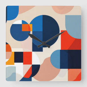 Geometrische Abstrakte Kunst des skandinavischen M Quadratische Wanduhr