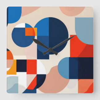 Geometrische Abstrakte Kunst des skandinavischen M Quadratische Wanduhr