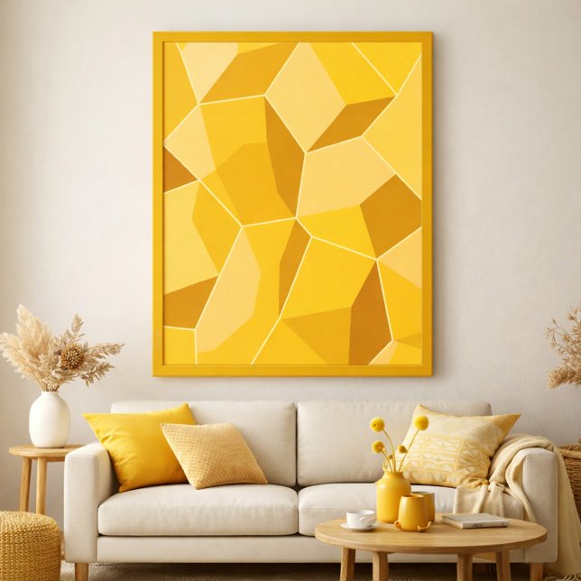 Geometrische Abstrakte Kunst in goldgelben Farbtön Poster (Von Creator hochgeladen)