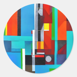 Geometrische Abstrakte Kunstformen Runder Aufkleber
