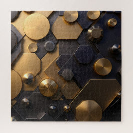 Geometrische Abstrakte Mauer Art - Gold und Bl
