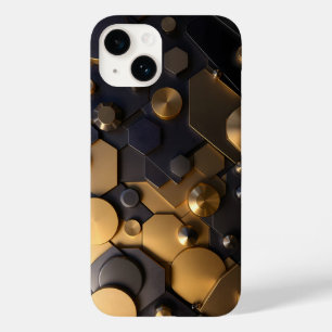 Geometrische Abstrakte Mauer Art - Gold und Bl Case-Mate iPhone 14 Hülle