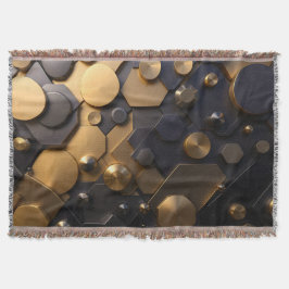Geometrische Abstrakte Mauer Art - Gold und Bl Decke
