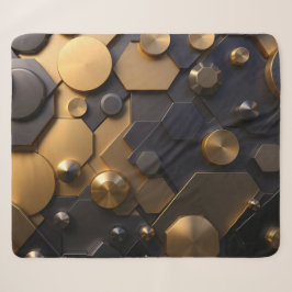 Geometrische Abstrakte Mauer Art - Gold und Bl Sherpadecke