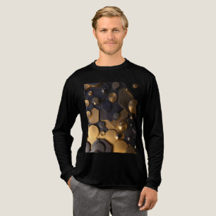 Geometrische Abstrakte Mauer Art - Gold und Bl Tri-Blend Shirt
