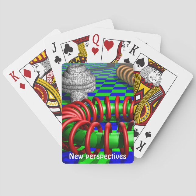 Geometrische Abstrakte optische Illusion Spielkarten (Rückseite)
