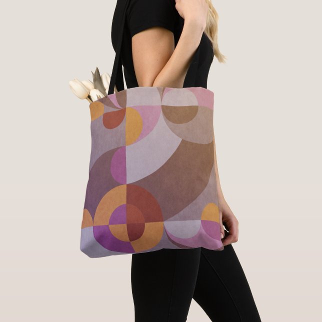 Geometrische abstrakte Retro-Kreise Elegant farben Tasche (Von Nahem)