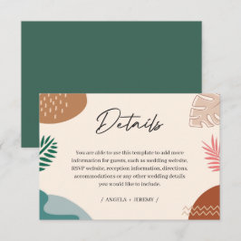 Geometrische Abstrakte Sommer-Tropische Hochzeitde Begleitkarte