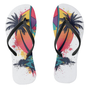 Geometrische abstrakte Strand-Badeschlapper in Sur Flip Flops