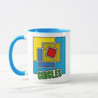 Geometrische Abstraktion aus farbenfrohen Quadrate Tasse