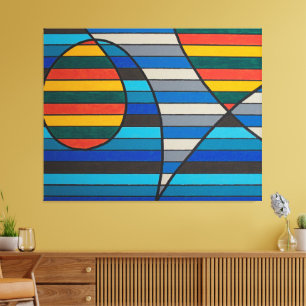 Geometrische Abstraktion mit fetten Streifen und F Leinwanddruck