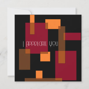 Geometrische Abstraktion Rote orange-braune Dankba Karte