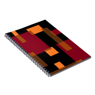 Geometrische Abstraktion Rotes Orangenbraun Schwar Notizblock