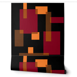Geometrische Abstraktion Rotes Orangenbraun Schwar Tapete