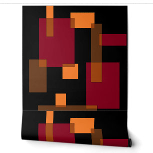 Geometrische Abstraktion Rotes Orangenbraun Schwar Tapete