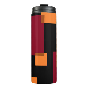 Geometrische Abstraktion Rotes Orangenbraun Schwar Thermosbecher