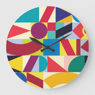 Geometrische Abstraktion: Vintage-Nahtlosmuster. Große Wanduhr