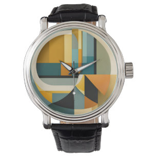 Geometrische Abstraktionskreise und Rechtecke Armbanduhr