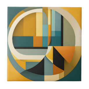 Geometrische Abstraktionskreise und Rechtecke Fliese