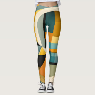 Geometrische Abstraktionskreise und Rechtecke Leggings
