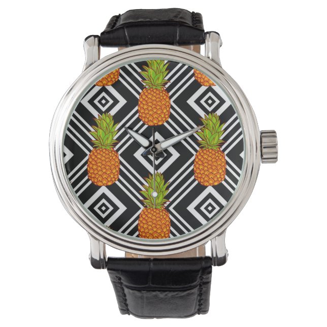 Geometrische Ananas Armbanduhr (Vorderseite)