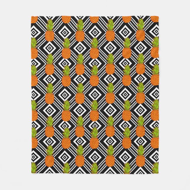 Geometrische Ananas Fleecedecke (Vorderseite)