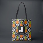 Geometrische Ananas | Monogramm Tasche<br><div class="desc">Tropisches Obst |Tropische Ananas Muster auf geometrischem Hintergrund. © und ® Bigstock® - Alle Rechte vorbehalten.</div>