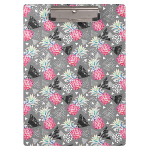 Geometrische Ananas-strukturiertes Muster Klemmbrett